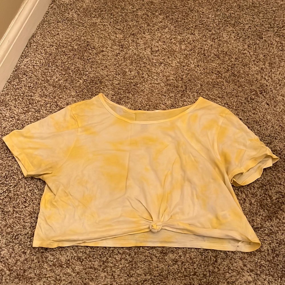Yellow Tye Dye Crop Tee